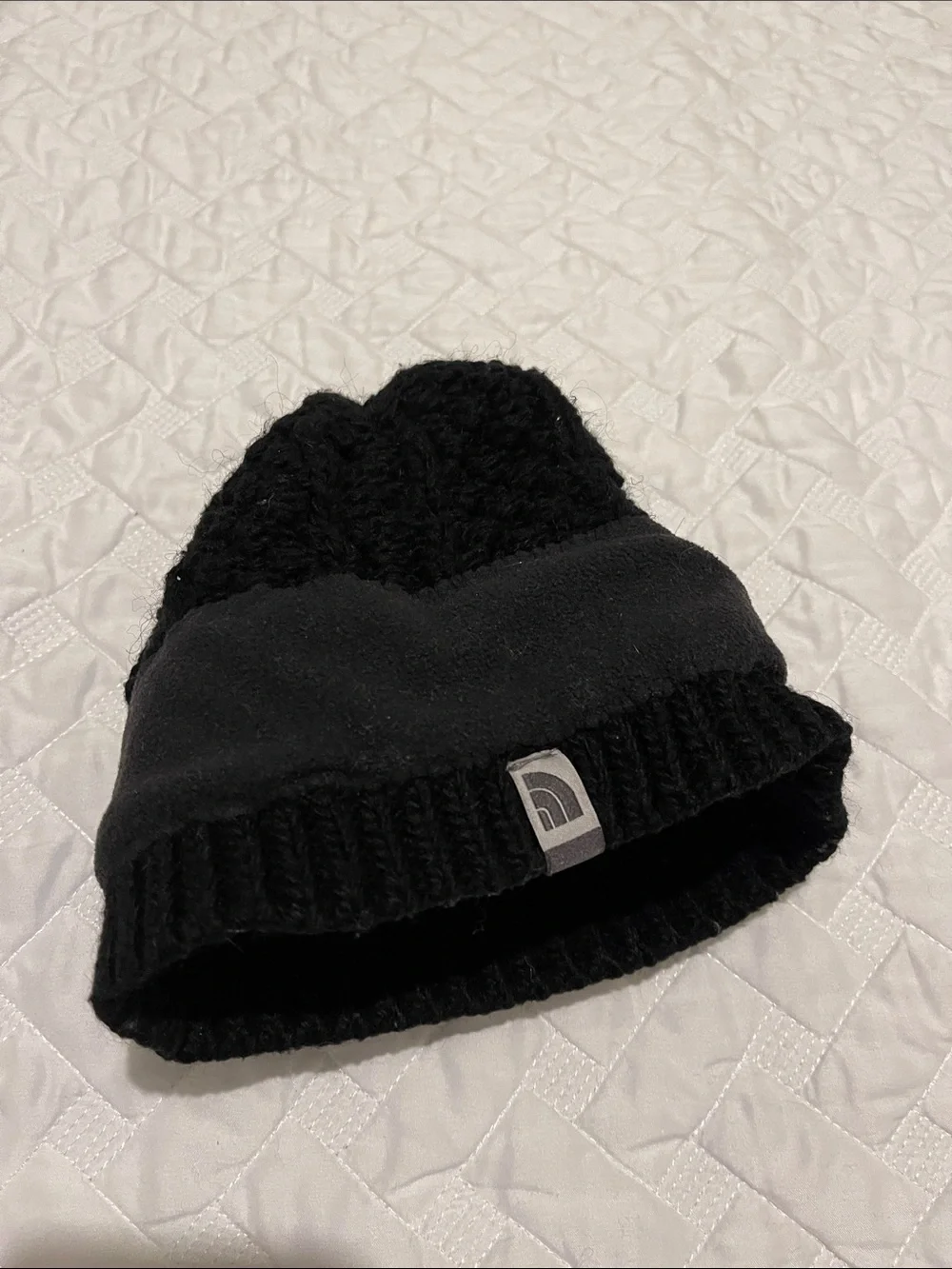 The North Face reversible Black Knit & Fleece Beanie
